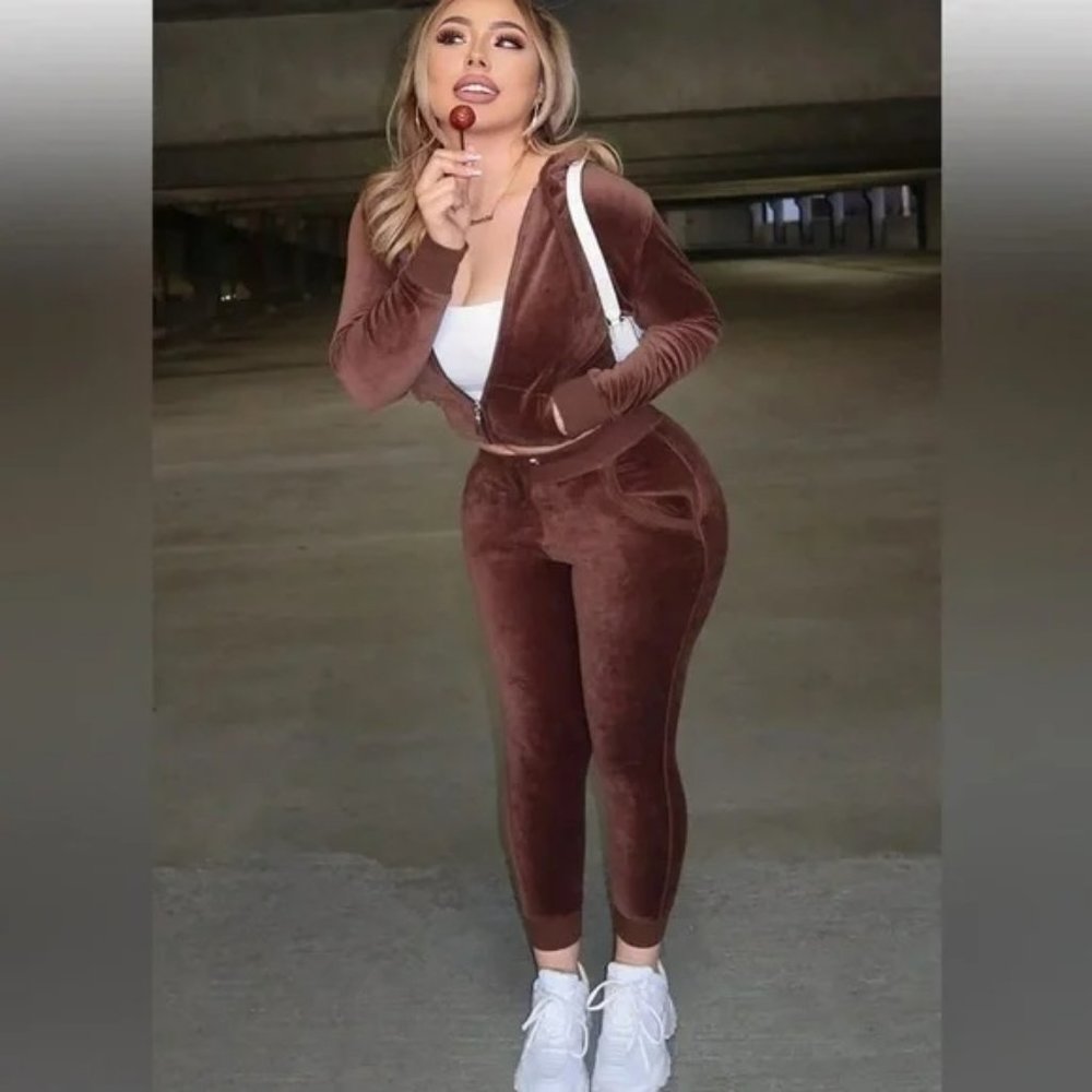 Fashion Nova The Original Trendsetter Velour Track Set